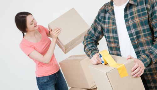 Packed boxes and protective materials for flat removals in Belgravia